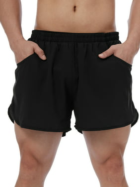 Macondoo Men Training Elastic Waist Shorts Spliced Sports Boxers 